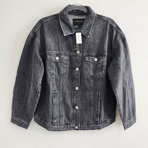 NWT Banana Republic Trucker Denim Jacket Womens M Gray